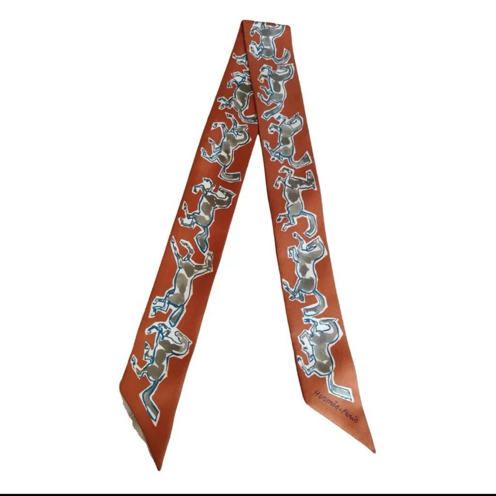 Hermès Twilly 86 silk scarf Brown
-41496579